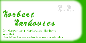 norbert markovics business card